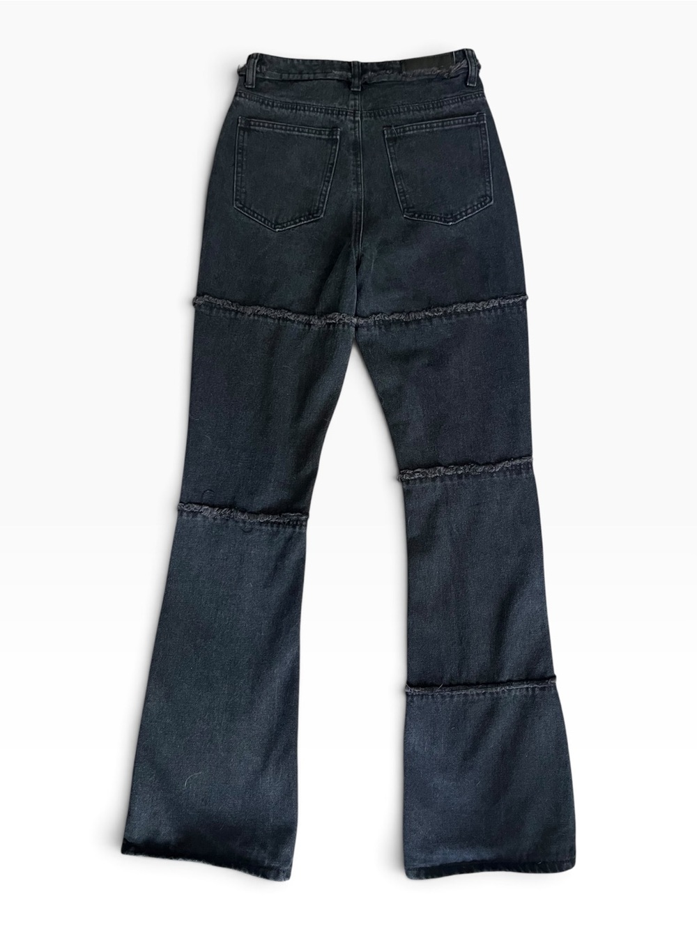 Nasty Gal Black Patchwork Flared Jeans - Picture 6 of 10